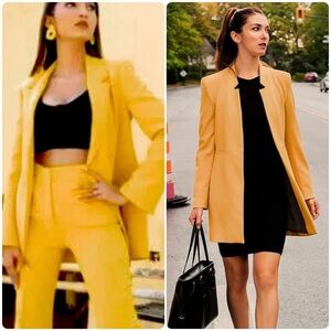 ZARA 🌻 Sunflower Yellow Long Blazer - Size M